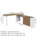 Mesa Escritorio Office 180x160 cm 25856 Nogal Sevilha Branco Artesano