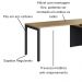 Mesa Escritorio Office 180x160 cm 25856 Nogal Sevilha Preto Artesano