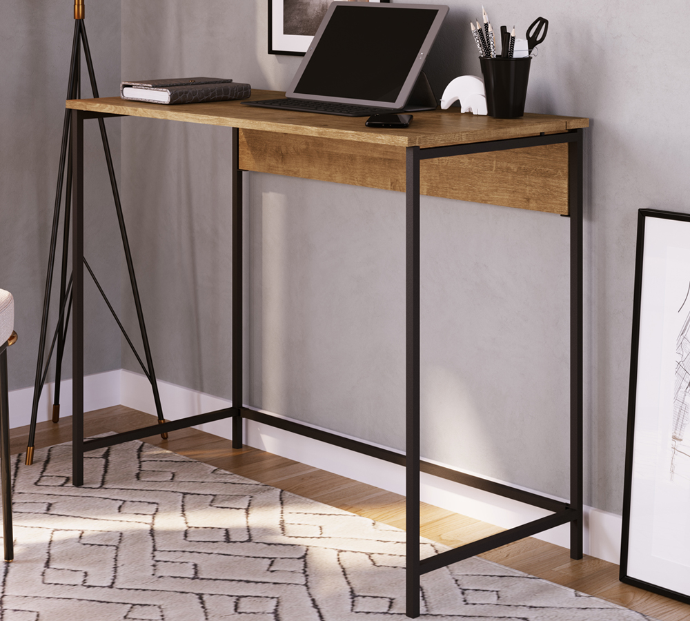 Mesa Escrivaninha Dobravel 90CM 27893 Vermont Preto Artesano