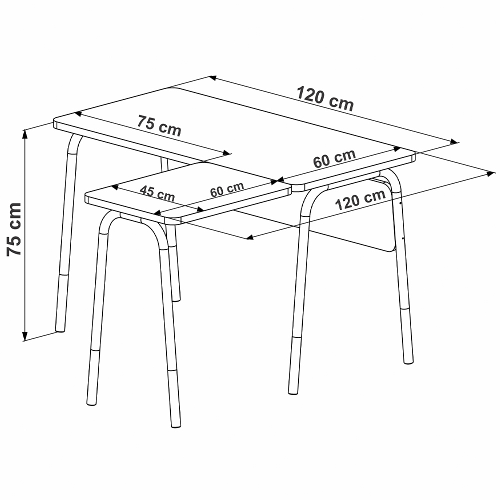 Mesa Escrivaninha Em L 120 cm 28002 Hanover Branco Artesano