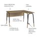 Mesa Escrivaninha Em L 120 cm 28002 Hanover Preto Artesano
