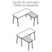 Mesa Escrivaninha Em L 136 cm 28001 Hanover Branco Artesano