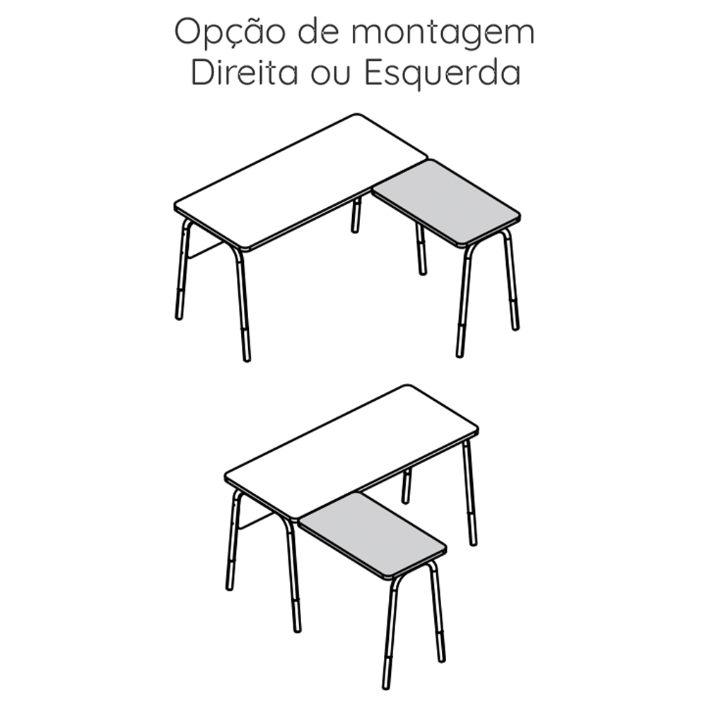 Mesa Escrivaninha Em L 136 cm 28001 Hanover Branco Artesano