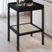 Mesa Lateral 58 CM Pes Madeira Palhinha Oslo 27962 Nero Artesano