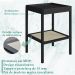 Mesa Lateral 58 CM Pes Madeira Palhinha Oslo 27962 Nero Artesano