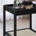 Mesa Lateral 58 CM Pes Madeira Palhinha Oslo 27962 Nero Artesano
