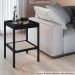 Mesa Lateral 58 CM Pes Madeira Palhinha Oslo 27962 Nero Artesano