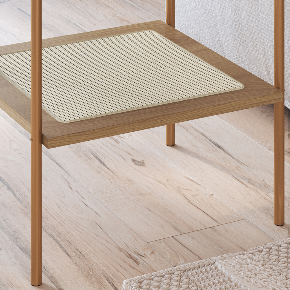 Mesa Lateral 58 CM Pes Metal Palhinha Oslo 28962 Hanover Artesano
