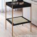 Mesa Lateral 58 CM Pes Metal Palhinha Oslo 28962 Nero Artesano
