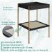 Mesa Lateral 58 CM Pes Metal Palhinha Oslo 28962 Nero Artesano