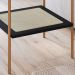 Mesa Lateral 58 CM Pes Metal Palhinha Oslo 28962 Nero Artesano
