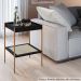 Mesa Lateral 58 CM Pes Metal Palhinha Oslo 28962 Nero Artesano