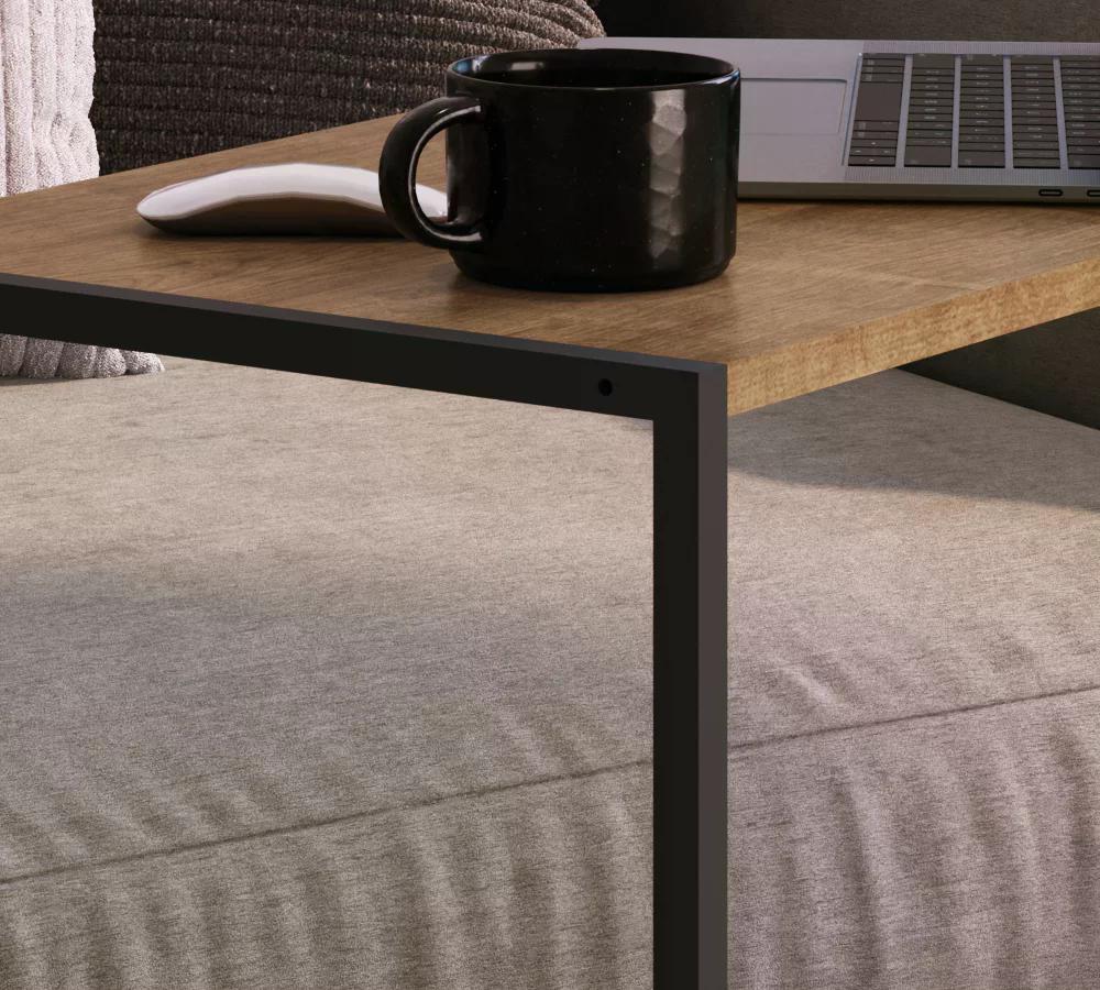 Mesa Lateral Aço 27886 Linha Tube Vermont Preto Artesano