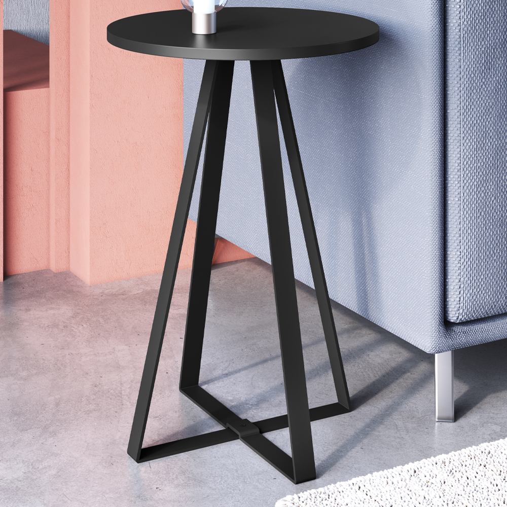 Mesa Lateral Para Sala De Estar 27939 Preto Artesano