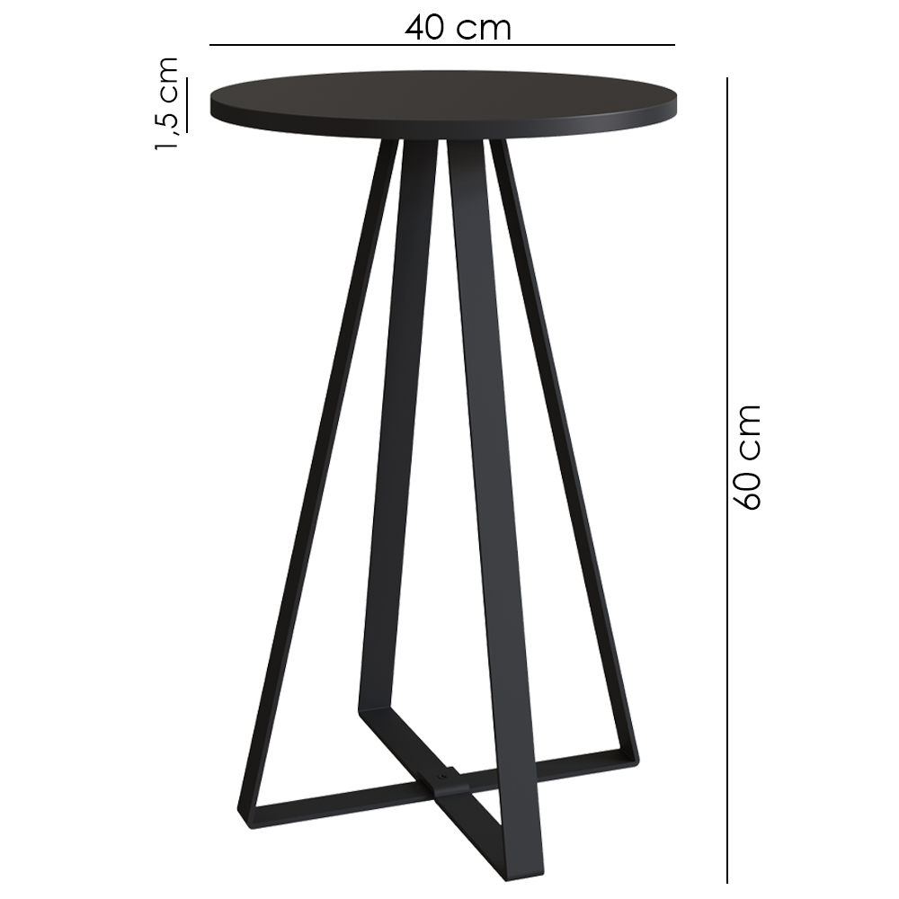 Mesa Lateral Para Sala De Estar 27939 Preto Artesano