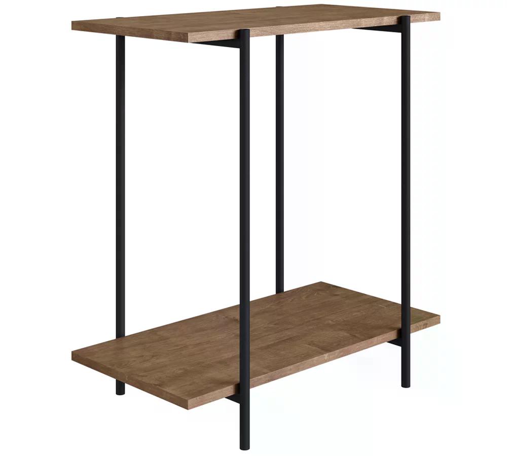 Mesa Lateral Para Sofa 27869 Linha Tube Vermont Preto Fosco Artesano