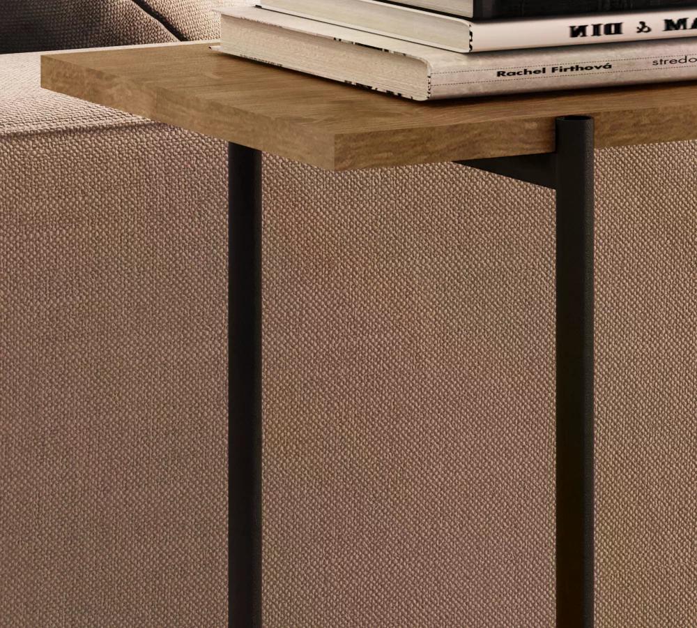 Mesa Lateral Para Sofa 27869 Linha Tube Vermont Preto Fosco Artesano