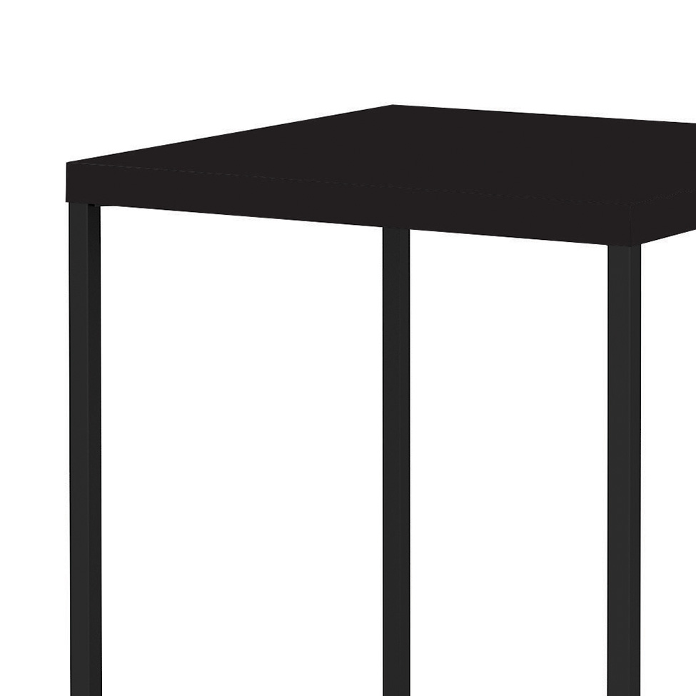 Mesa Lateral Quadrada Cube Preta 58 cm