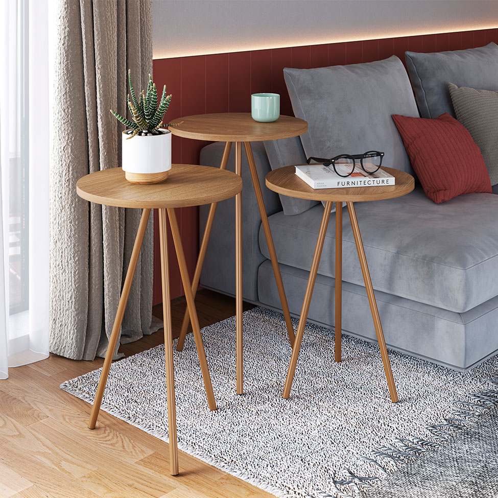 Mesa Lateral Redonda Complementos Hanover 49 cm