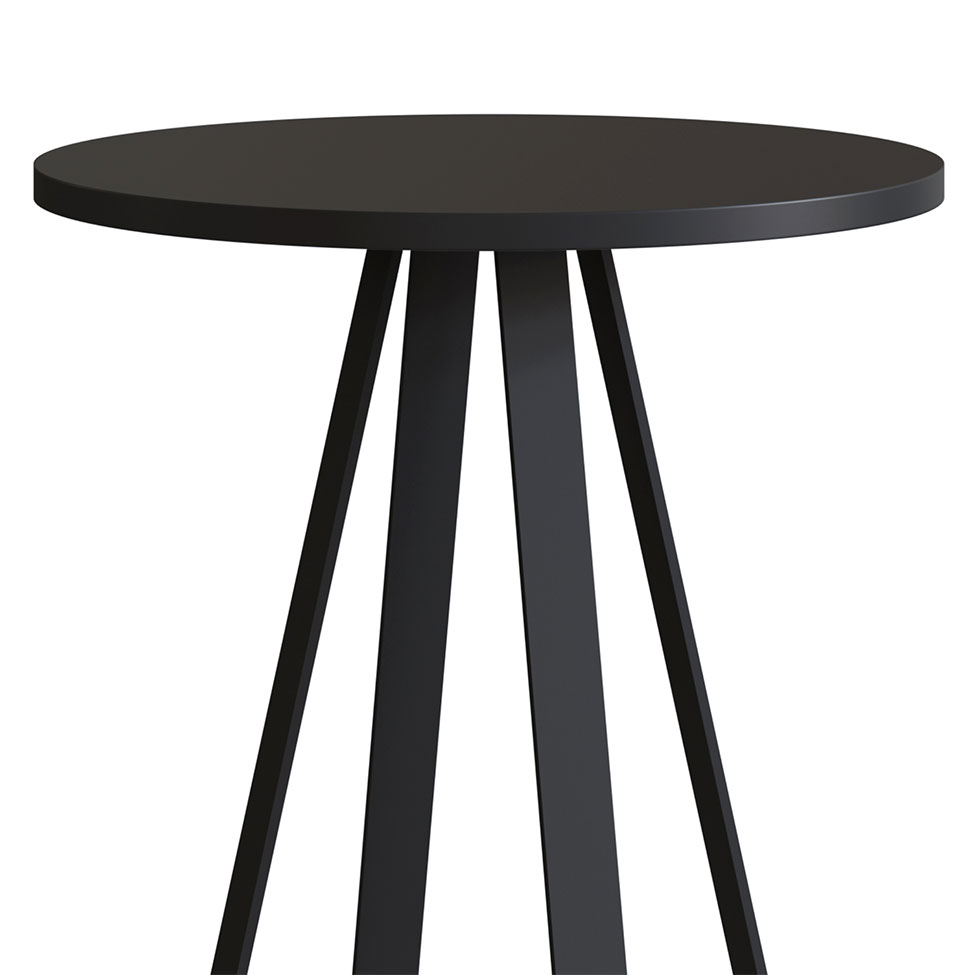 Mesa Lateral Redonda Complementos Preta 40 cm