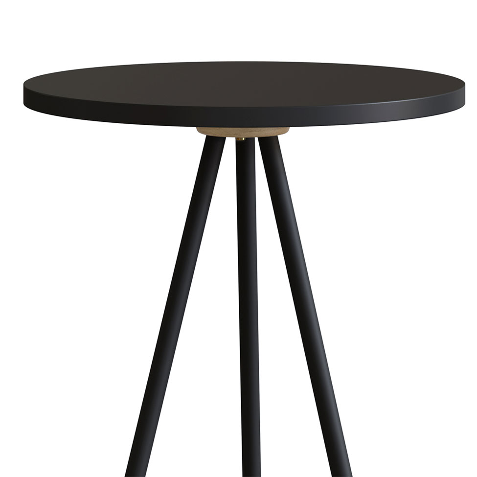 Mesa Lateral Redonda Complementos Preta 49 cm