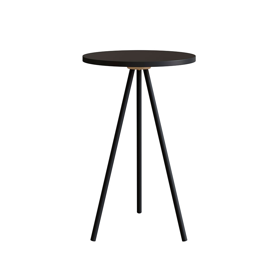 Mesa Lateral Redonda Complementos Preta 54 cm
