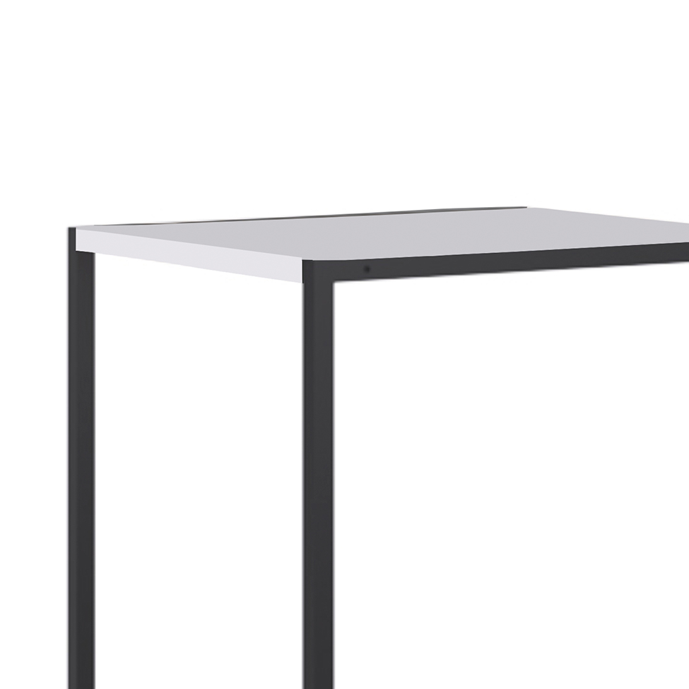 Mesa Lateral Retangular Steel Branca e Preta