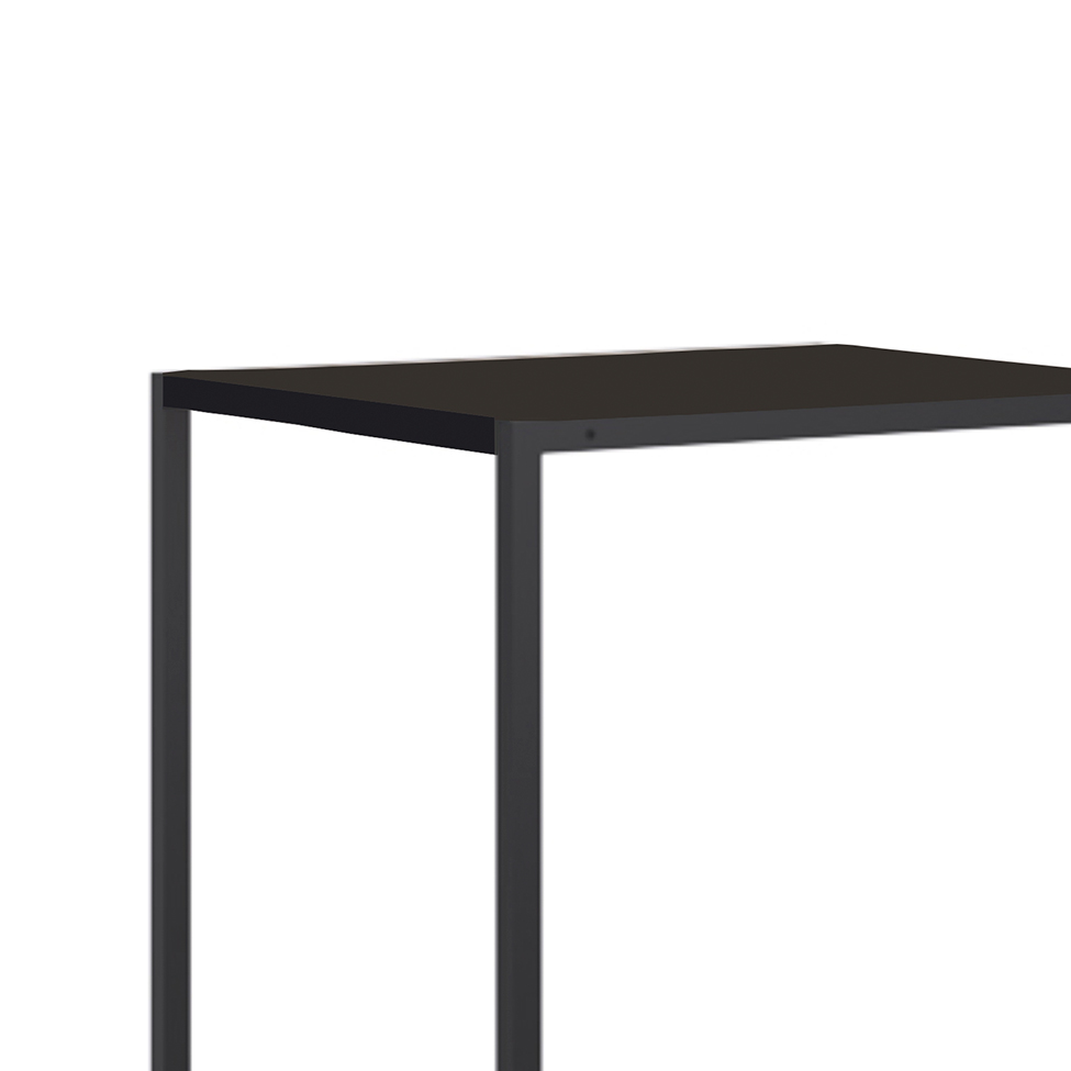 Mesa Lateral Retangular Steel Preta