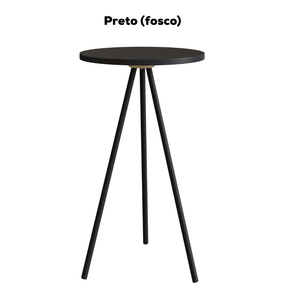 Mesa Lateral Sala De Estar 35 cm 27942 Preto Artesano