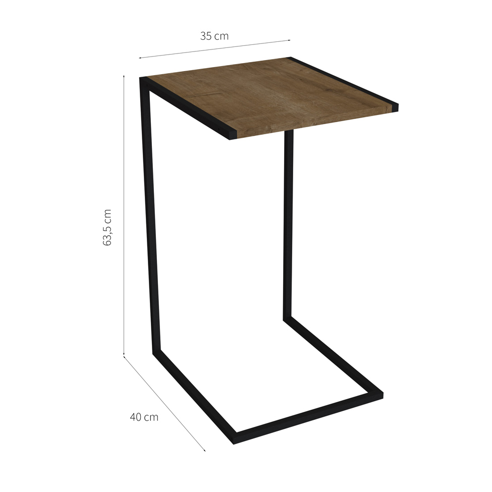 Mesa Lateral Steel Quadrada Vermont