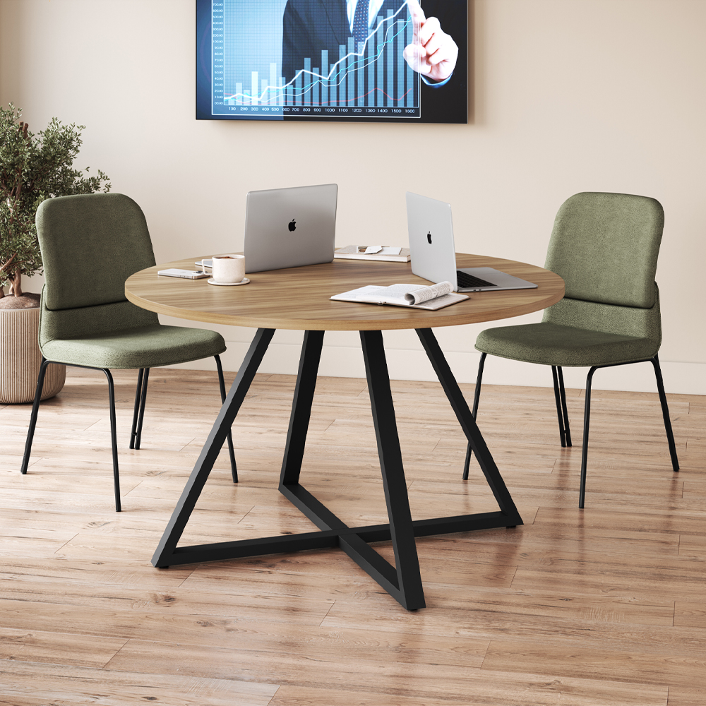 Mesa Para Escritorio 110 cm 25916 Nogal Sevilha Preto Artesano