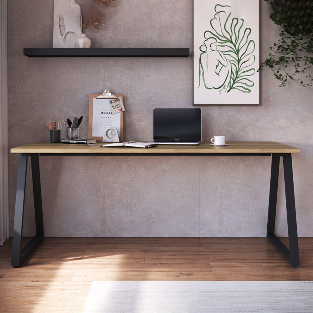 Mesa Para Escritorio Office 160 cm 25861 Nogal Sevilha Preto Artesano