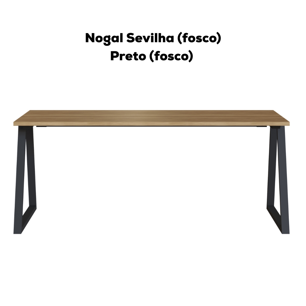 Mesa Para Escritorio Office 160 cm 25861 Nogal Sevilha Preto Artesano