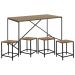 Mesa Para Sala de Jantar e 2 Banquetas Baixas Steel Quadra Vermont Base Preta - Artesano
