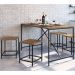 Mesa Para Sala de Jantar e 2 Banquetas Baixas Steel Quadra Vermont Base Preta - Artesano
