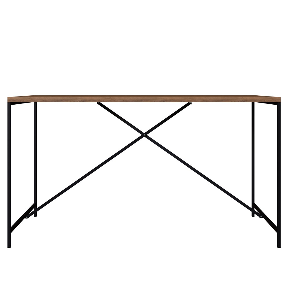Mesa Para Sala de Jantar e 2 Banquetas Baixas Steel Quadra Vermont Base Preta - Artesano