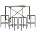 Mesa Para Sala de Jantar e 4 Banquetas Altas Steel Quadra Vermont Base Preta - Artesano