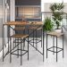 Mesa Para Sala de Jantar e 4 Banquetas Altas Steel Quadra Vermont Base Preta - Artesano