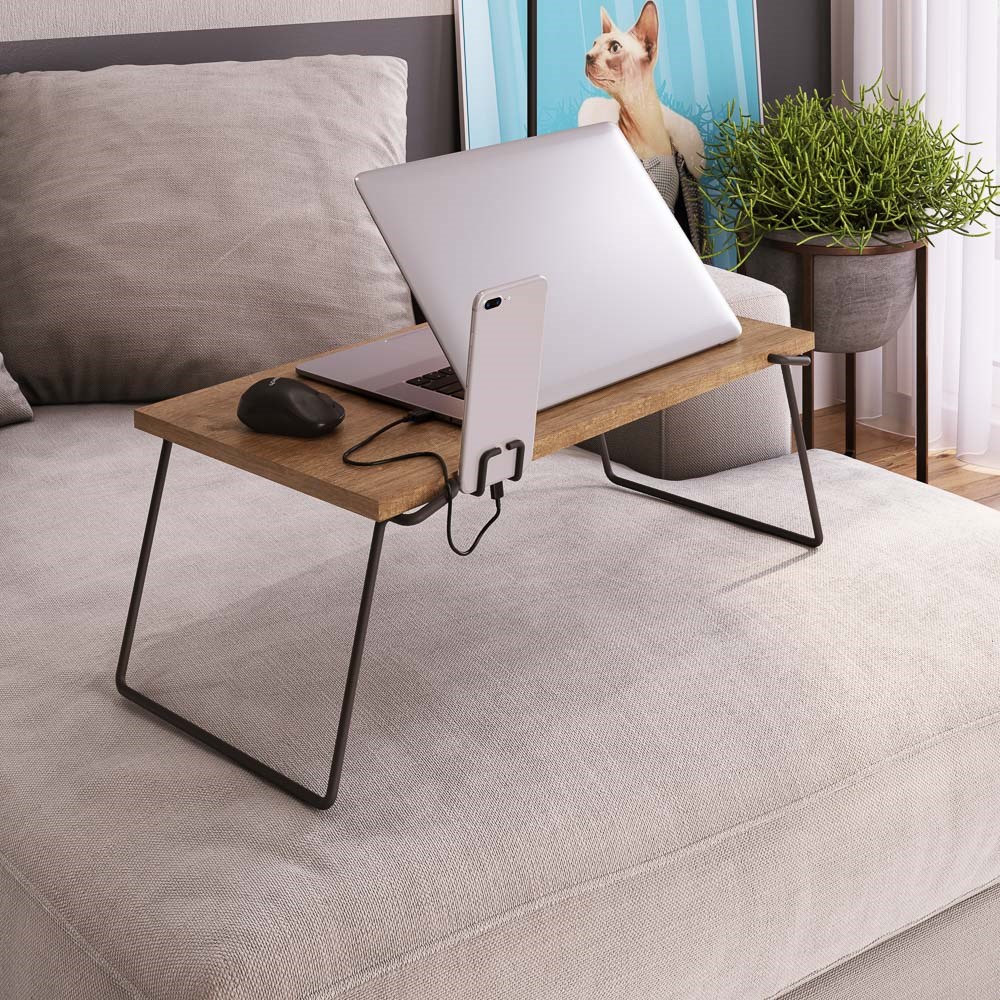 Mesa Portátil Dobrável para Notebook Café 27889 Vermont/Preto - Artesano