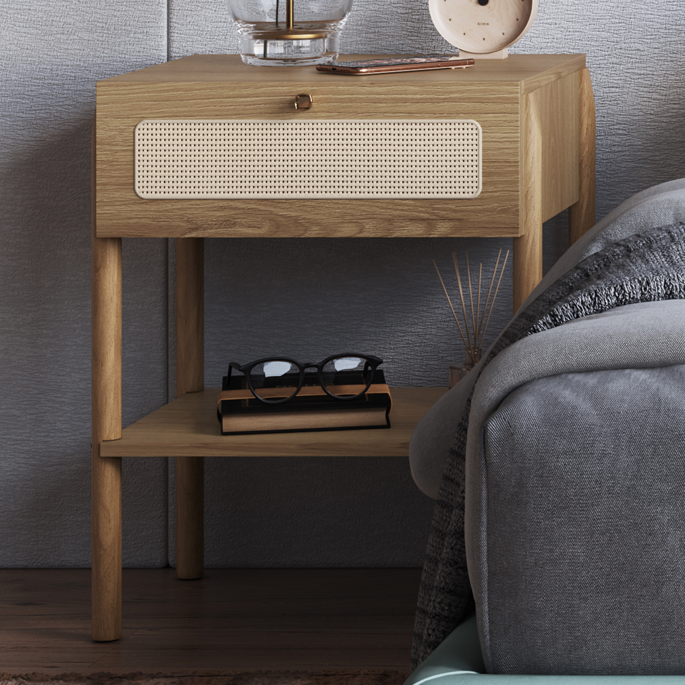 Mesa de Cabeceira 1 Gaveta Palhinha 27932 Linha Oslo Hanover Artesano