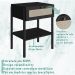 Mesa de Cabeceira 1 Gaveta Palhinha 27932 Linha Oslo Nero Artesano