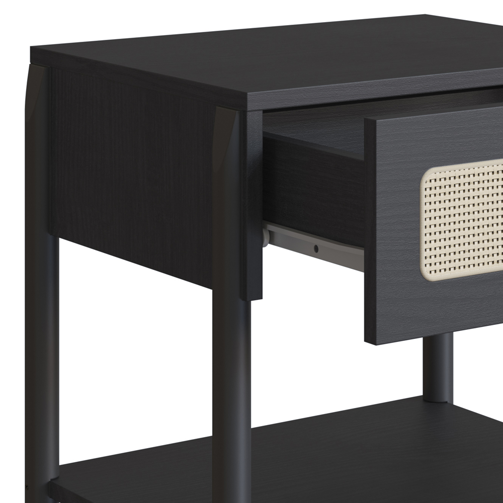 Mesa de Cabeceira 1 Gaveta Palhinha 27932 Linha Oslo Nero Artesano