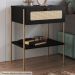 Mesa de Cabeceira 1 Gaveta Palhinha 28932 Linha Oslo Nero Artesano