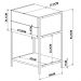 Mesa de Cabeceira 2 Gavetas Estilo Industrial Steel Quadra Vermont Base Preta - Artesano