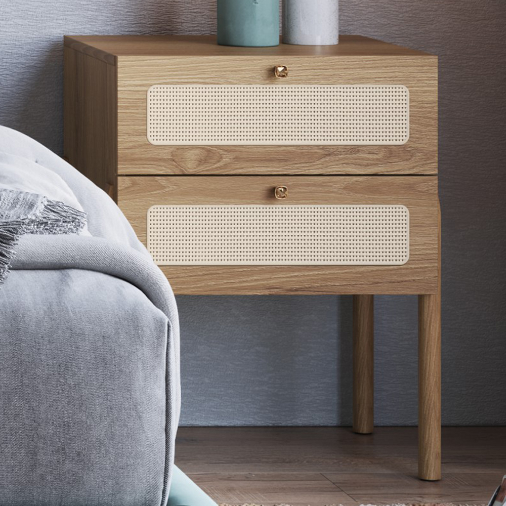 Mesa de Cabeceira 2 Gavetas Palhinha 27933 Linha Oslo Hanover Artesano