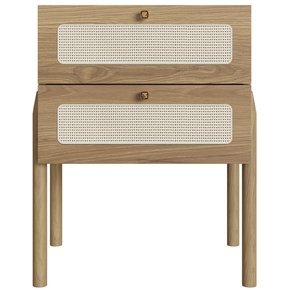 Mesa de Cabeceira 2 Gavetas Palhinha 27933 Linha Oslo Hanover Artesano