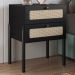 Mesa de Cabeceira 2 Gavetas Palhinha 27933 Linha Oslo Nero Artesano