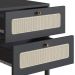 Mesa de Cabeceira 2 Gavetas Palhinha 27933 Linha Oslo Nero Artesano