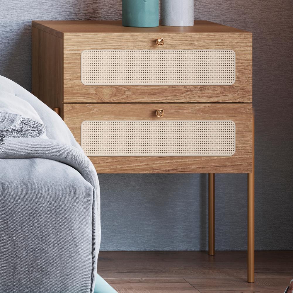 Mesa de Cabeceira 2 Gavetas Palhinha 28933 Linha Oslo Hanover Artesano