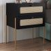 Mesa de Cabeceira 2 Gavetas Palhinha 28933 Linha Oslo Nero Artesano